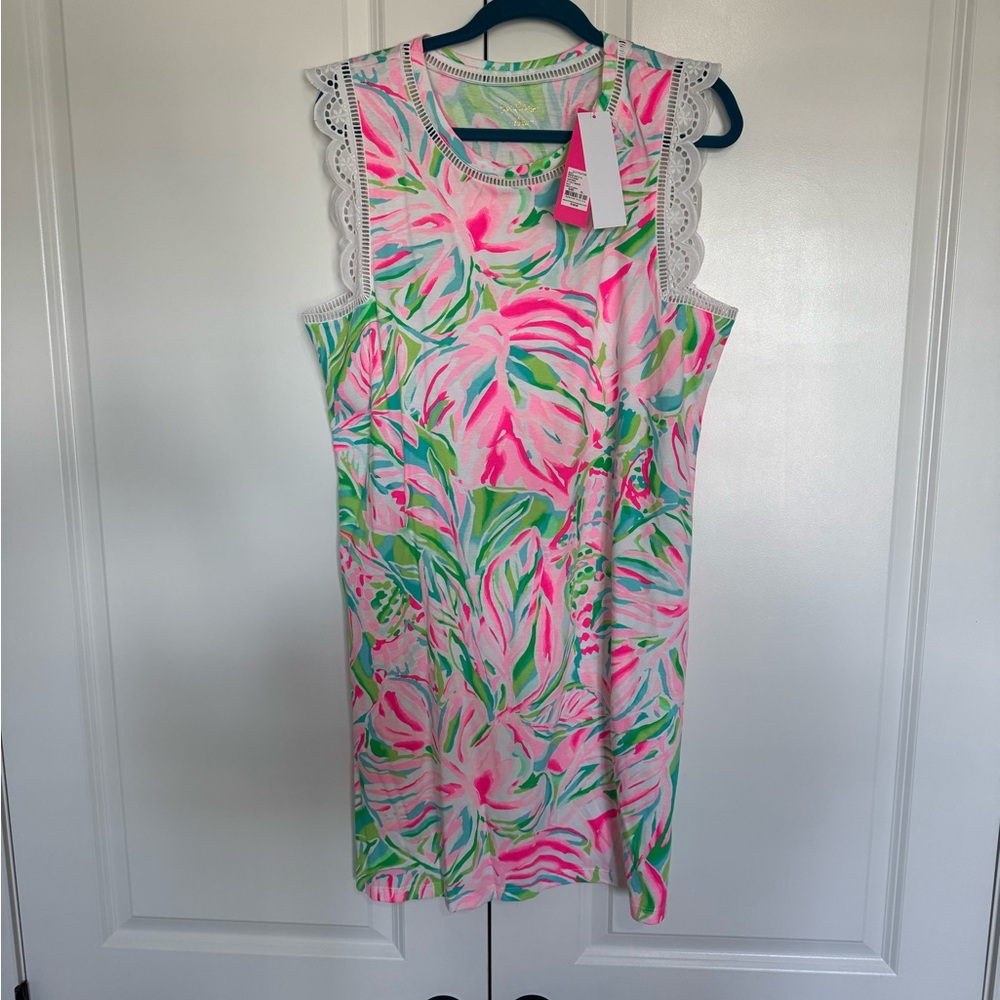 Lilly Pulitzer Pink and Green Sheath Mini Dress